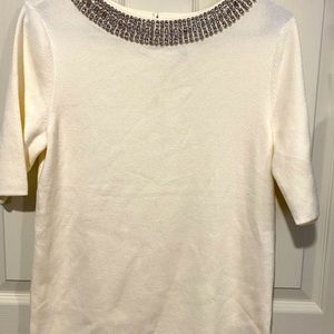 NWT rhinestone embellished elbow sweater
